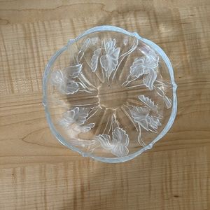 Vintage Crystal Dessert Bowls. Set of 5 Floral Design. Excellent Condition